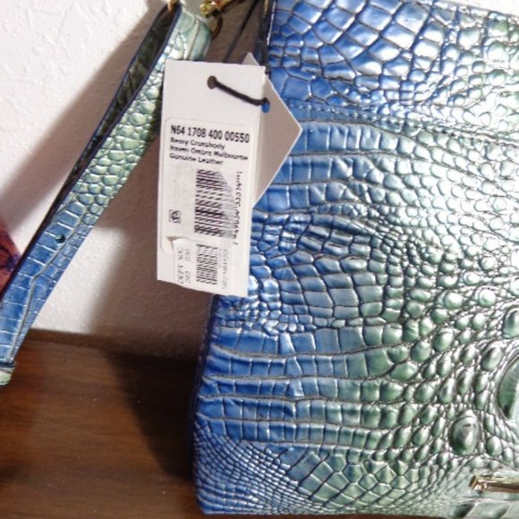 Brahmin Soldout Haven Ombre Green Blue Remy Crossbody Melbourne Leather … - Picture 12 of 15